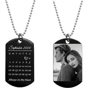 Laser Engraved Personalized Calendar Date/Photo/Text Love Note Stainless Steel